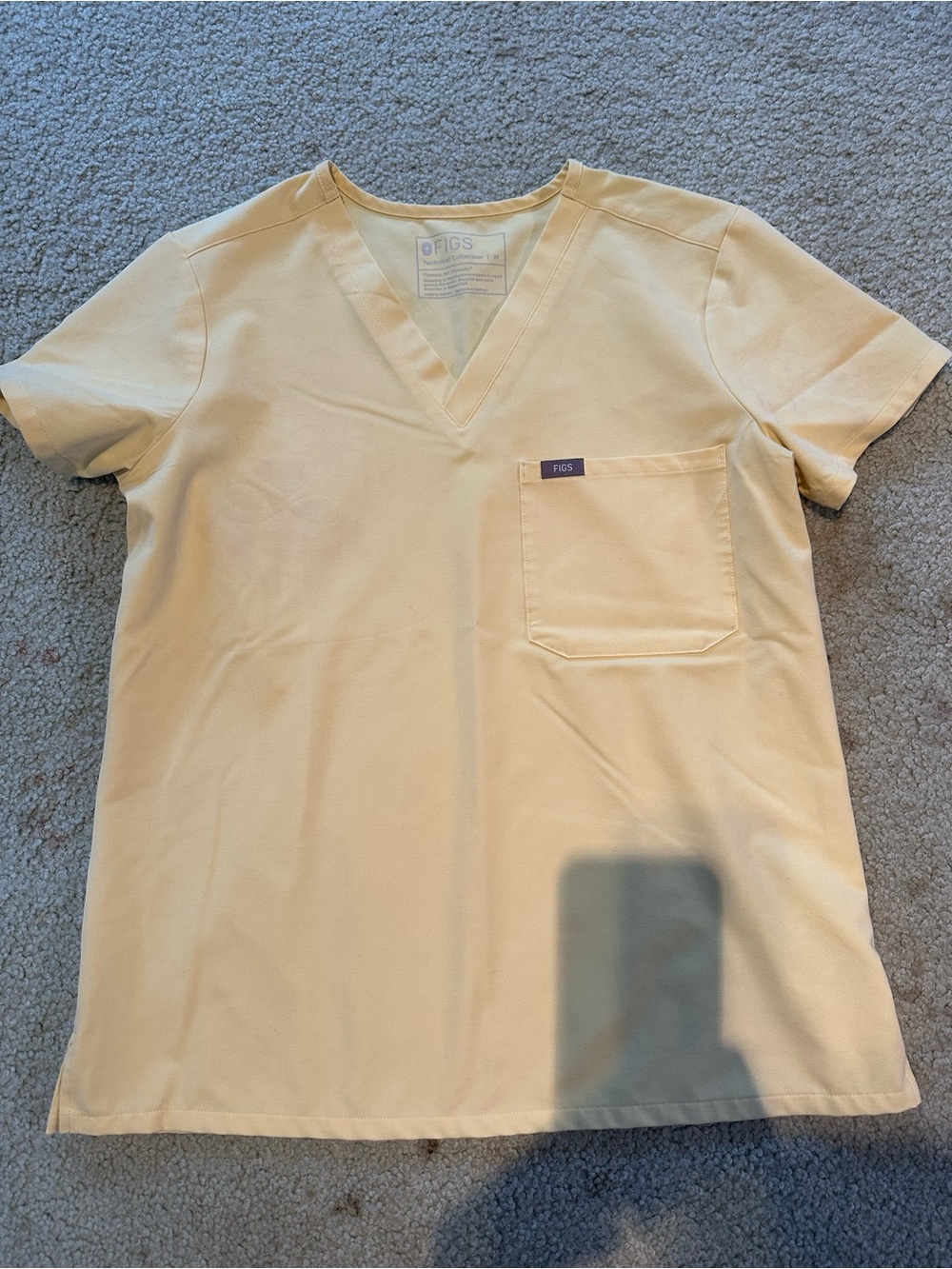 FIGS BUTTER YELLOW Catarina Scrub Top- SIZE MEDIUM